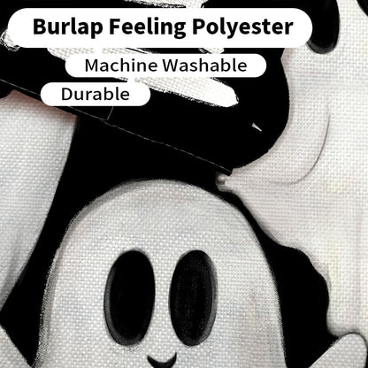 CROWNED BEAUTY Halloween Garden Flag 12x18 Inch Double Sided Ghosts Boo Decoration for Outside CF1883-12