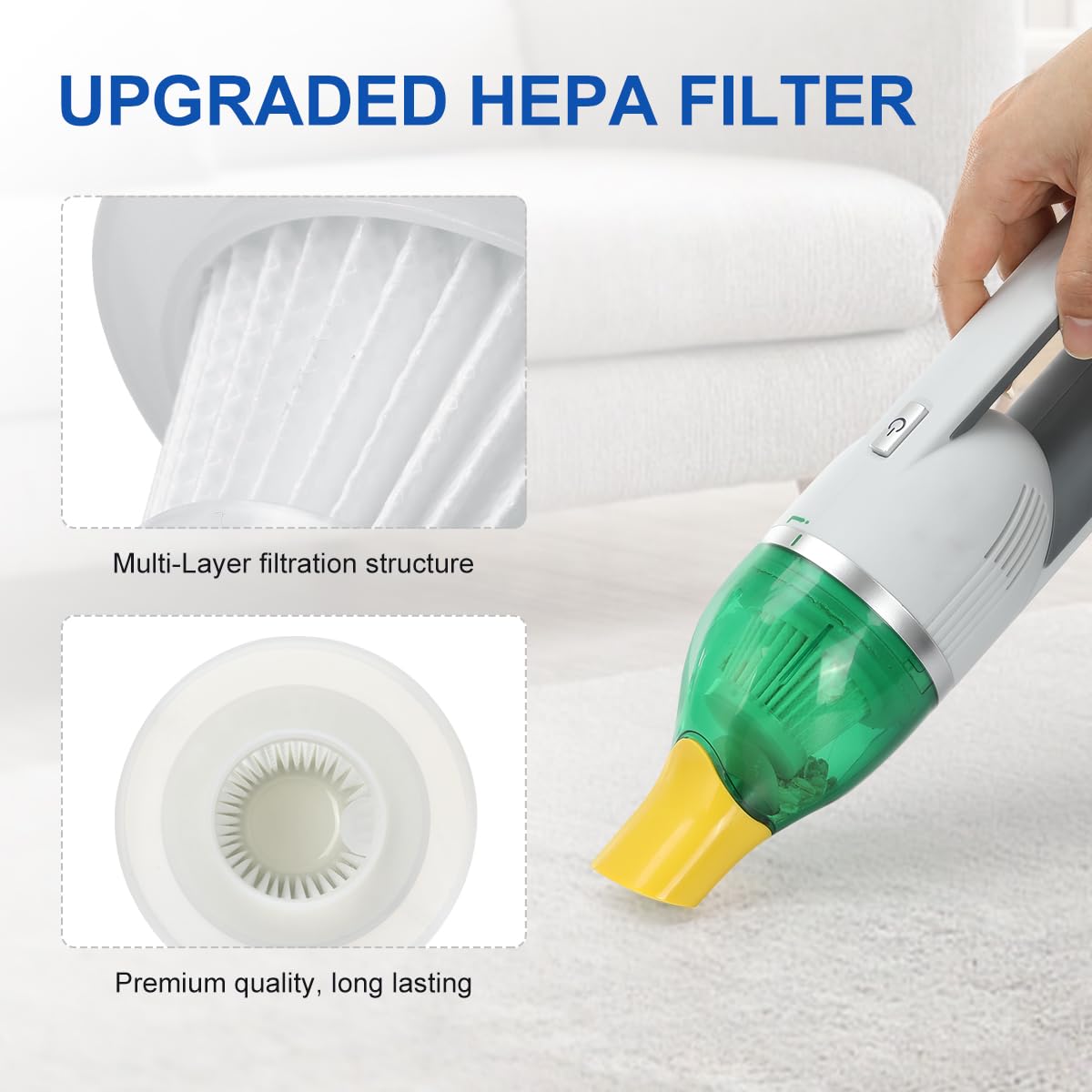 LANMU 4 Pack Replacement Filters Compatible with Duck Vacuum Cleaner As Seen On TV, Washable Duck Vac HEPA Filter Vacuum Parts