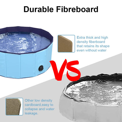 Dog Pool Foldable pet Pool Large Dog Swimming Pool pet Swimming Pool PVC Non-Slip Pool for All Kinds of Pets 63-12in