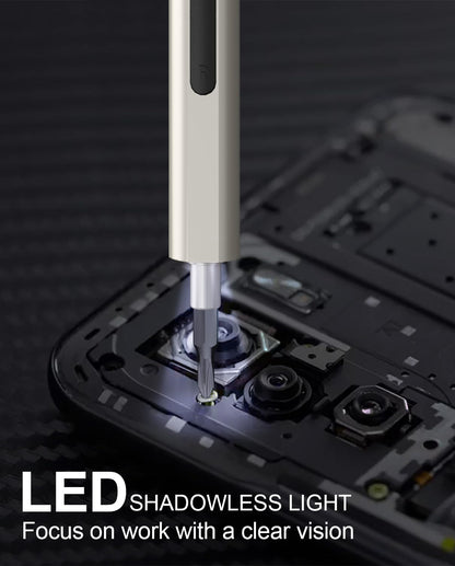 HYCHIKA Precision Screwdriver Set, Mini Electric Screwdriver 67-in-1 with 52 Magnetic Bits, 3 Torque Settings, LED Light & Rechargeable Repair Tool Kit for Computer Phone Camera