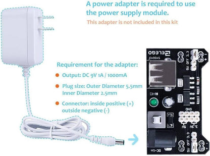 ELEGOO Electronic Fun Kit Bundle with Breadboard Cable Resistor, Capacitor, LED, Potentiometer total 235 Items for Arduino