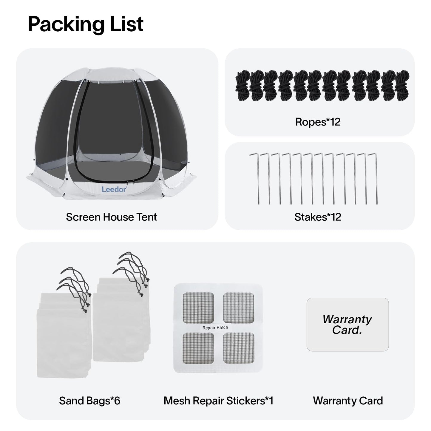 LEEDOR Pop Up Screen House, 4-6 Person Outdoor Screen Tent，Camping Screen Room with Carry Bag, Screen Gazebo with Mosquito Netting, Instant UV Resistant Sun Shelter for Garden, Patio, Backyard 10'x10'