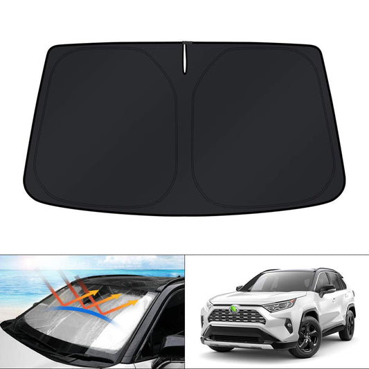 KUST Windshield Sun Shade for Toyota RAV4 2019-2023 2024 2025 Window Shade Sun Visor Cover Foldable Blocks UV Rays Keep Your Car Cooler
