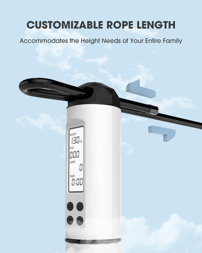 IOVFIT Cordless Weighted Jump Rope with Calorie Counter | Adjustable Knot-Free Skipping Rope for Fitness, Gym & Home Workouts | Ideal for Women, Men & Kids – 9.85ft