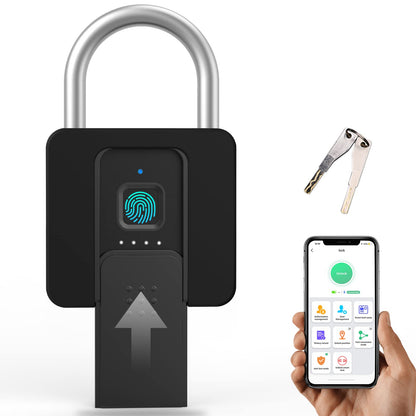 Fingerprint Padlock, Eseesmart Large Size Smart Padlock, Outdoor Waterproof Bluetooth Fingerprint Lock with Mobile APP and Keys, Suitable for Gates, Lockers, Fences, Gym
