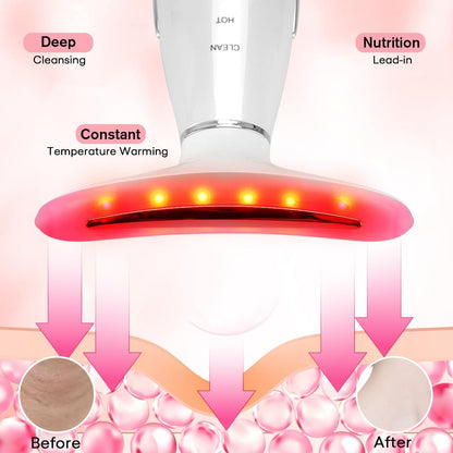 LATME Facial Massager,Neck Face Massager Tool,3 Mode Massage with Heat,Portable Beauty Instrument for Skin Care Women Gift