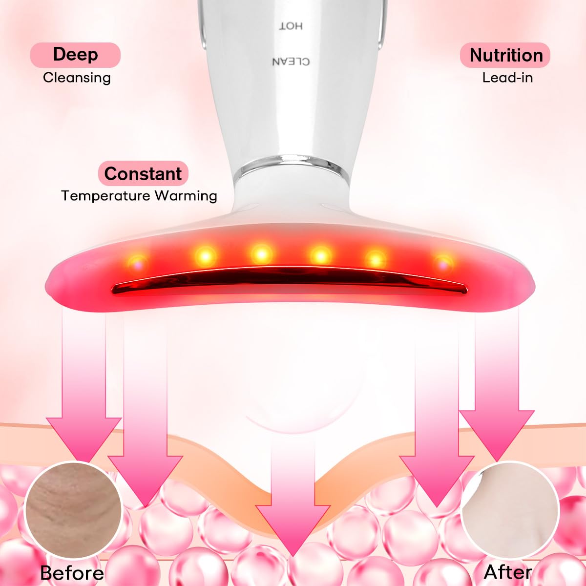 LATME Facial Massager,Neck Face Massager Tool,3 Mode Massage with Heat,Portable Beauty Instrument for Skin Care Women Gift