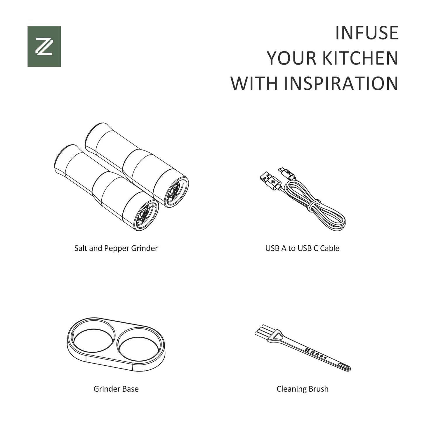 Electric Salt and Pepper Grinder Set with LED Power Display,Larger Capacity Salt and Pepper Shakers Set Rechargeable Electric with Flexible Coarsenes,LED Light,One Hand Operation for Kitchen