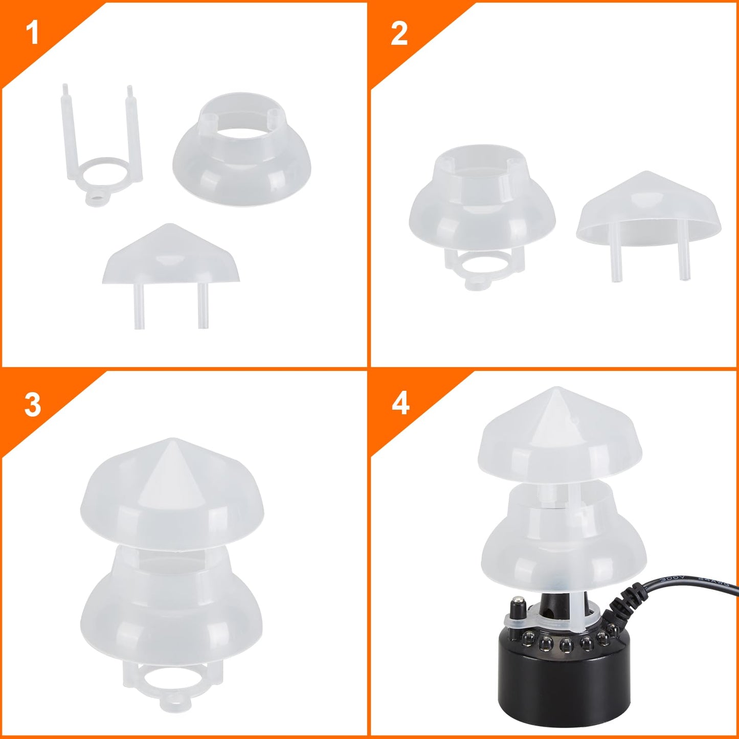 FITNATE Mist Maker, 12 LED Mister Fogger Water Fountain Pond Fog Machine Atomizer Air Humidifier, ultrasonic Mist fogger with Splash Guard, Perfect for Halloween and Other Holidays