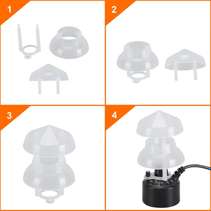 FITNATE Mist Maker, 12 LED Mister Fogger Water Fountain Pond Fog Machine Atomizer Air Humidifier, ultrasonic Mist fogger with Splash Guard, Perfect for Halloween and Other Holidays