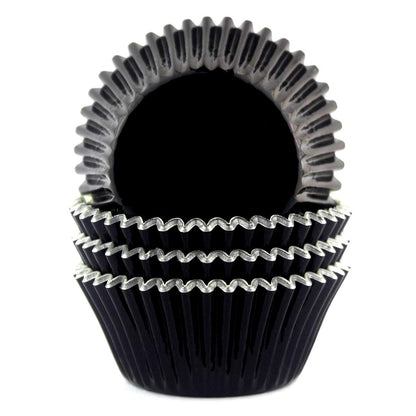 Eoonfirst Foil Cupcake Liners Halloween Party Standard Baking Cups 100 Pcs (Black)