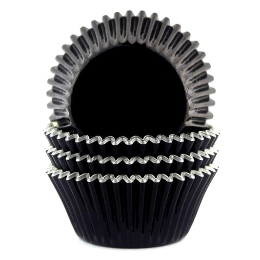 Eoonfirst Foil Cupcake Liners Halloween Party Standard Baking Cups 100 Pcs (Black)