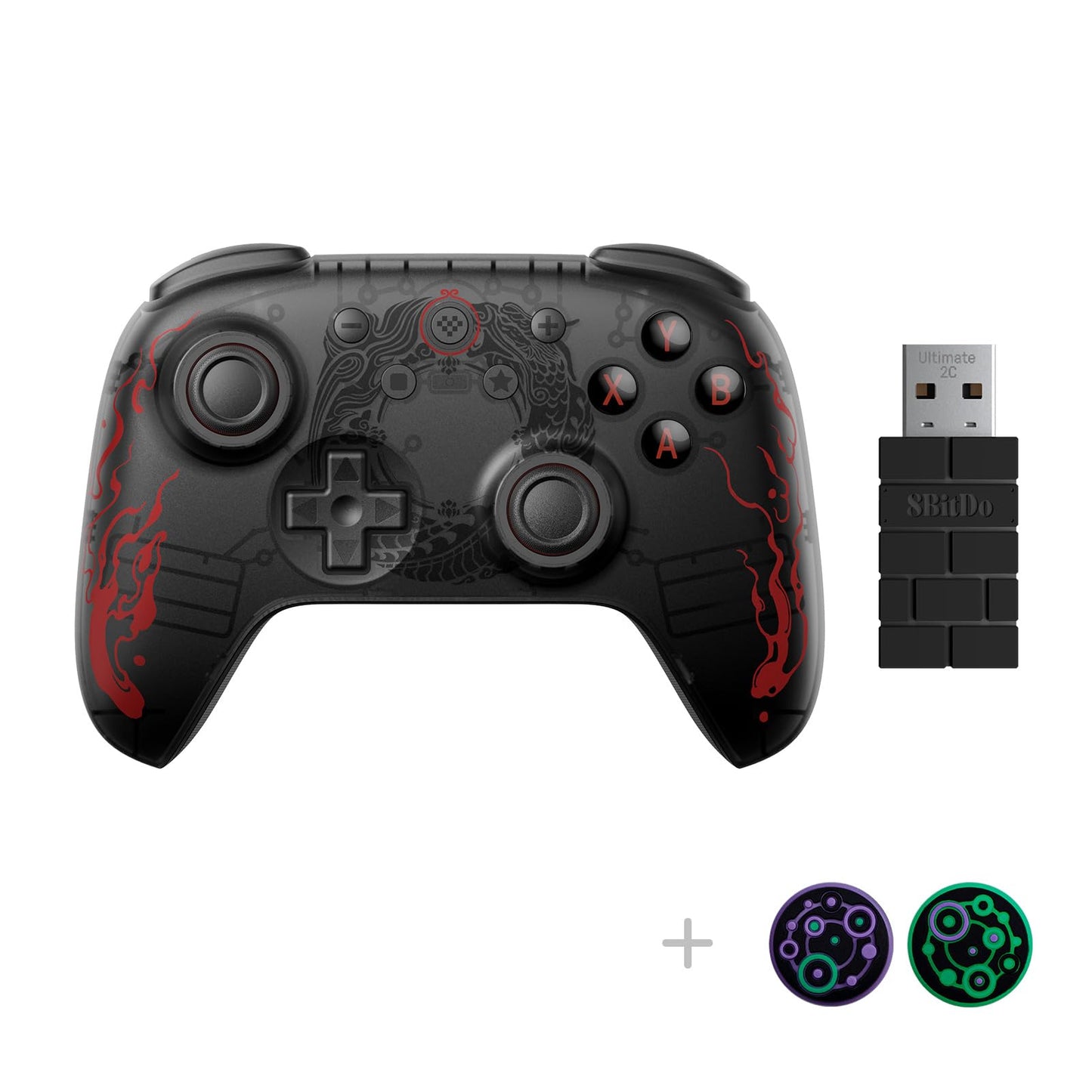 8Bitdo Ultimate 2C Hall Effect Joysticks and Hall Triggers Wireless Controller for Windows PC and Android, with Remappable L4/R4 Bumpers, Turbo function & Rumble vibration - Black Myth: Wukong