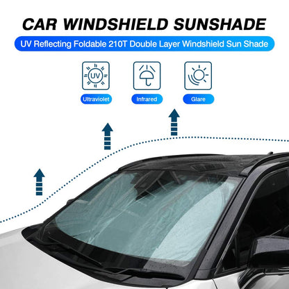 KUST Windshield Sun Shade for Toyota RAV4 2019-2023 2024 2025 Window Shade Sun Visor Cover Foldable Blocks UV Rays Keep Your Car Cooler