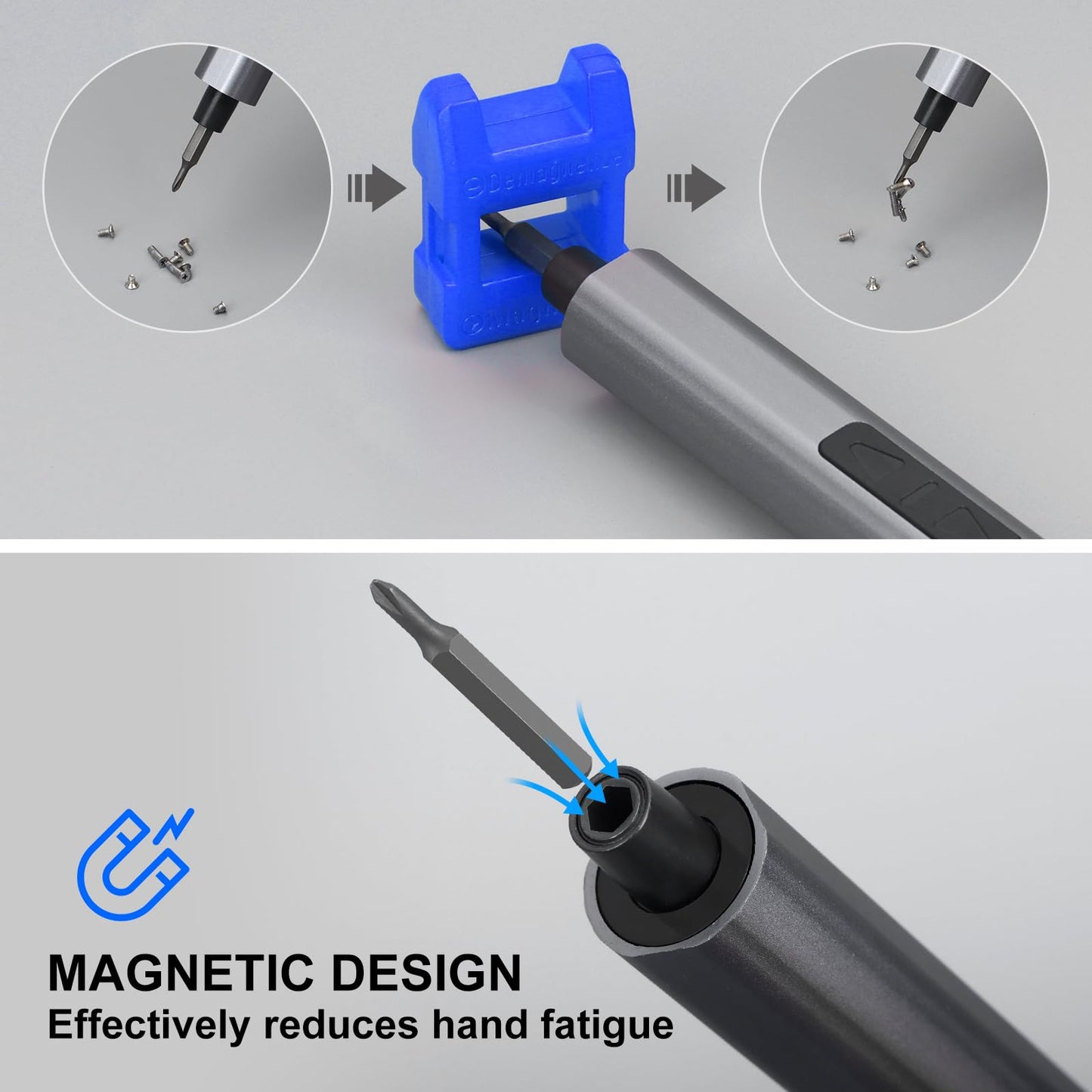 SHARDEN Mini Electric Screwdriver, 29 in 1 Small Electric Screw Driver Kit with 24 Magnetic Bits, Precision Cordless Repair Tool for Phone, Camera, Laptop, Watch