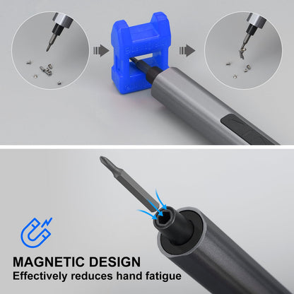 SHARDEN Mini Electric Screwdriver, 29 in 1 Small Electric Screw Driver Kit with 24 Magnetic Bits, Precision Cordless Repair Tool for Phone, Camera, Laptop, Watch