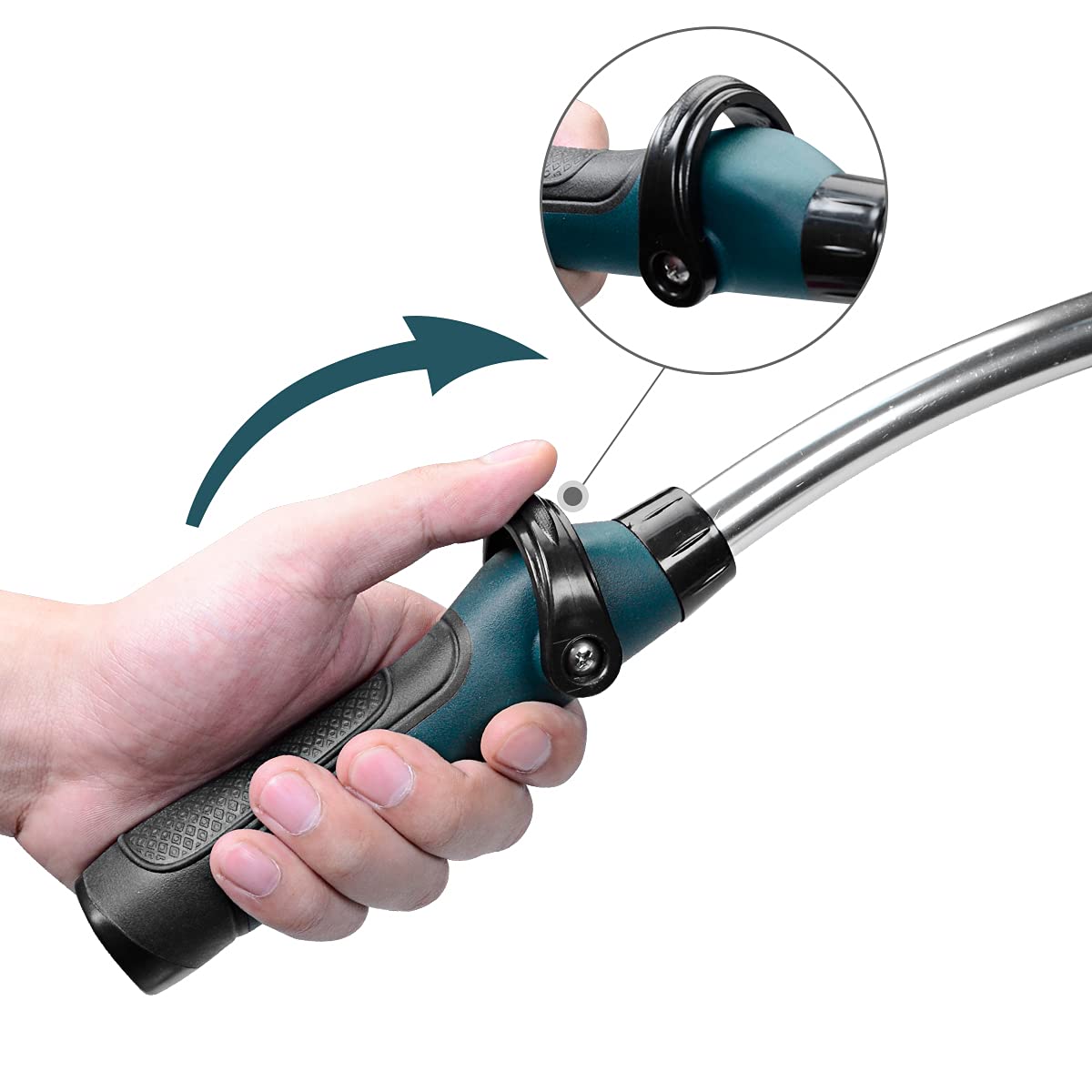 Cytheria Watering Wand,15 in Garden Hose Nozzle Sprayerwith 8 Adjustable Watering Patterns Rain Wand and Thumb Control Shut Off Valve for Car Washing,Watering Seedling Beds,Flowers,Lawn (Green)