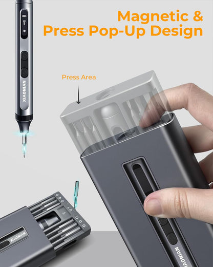 52 in 1 Electric Screwdriver Set,XIAONIAN 3.7V Mini Precision Screwdriver Set with 48 S2 Magnetic Bits,USB-C Charging Cable,LED Light,Small Repair Tool Kit for Phone,Watch,Eyeglasses,PC,Camera,Laptop