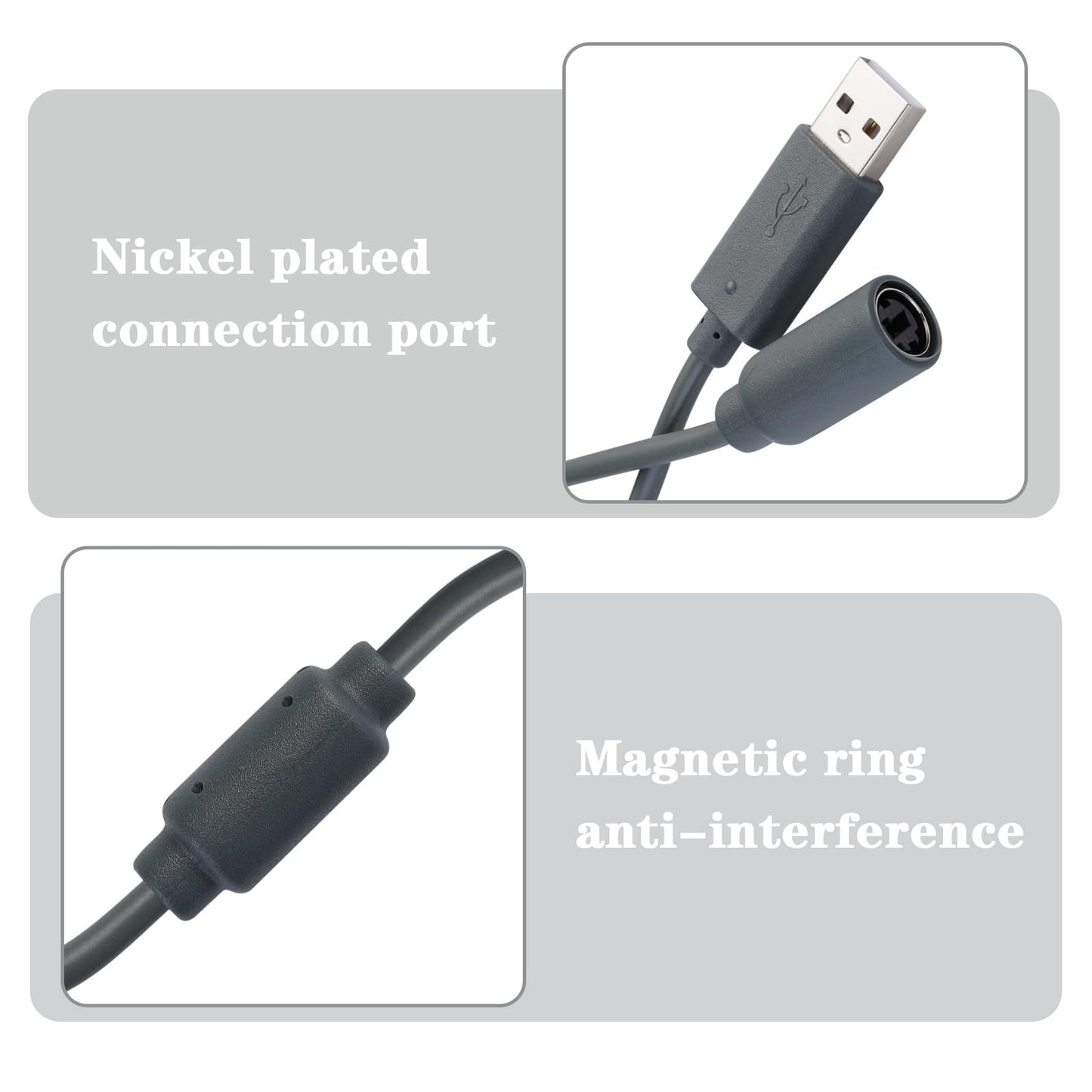 CSDWELL USB Breakaway Cable for Logitech G920 G923 G27 G29 Driving Force & Thrustmaster Ferrari 458 Spider Racing Wheel Cord, Guitar Hero & Xbox USB Plug