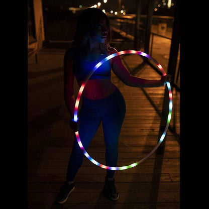 LED Hoops for Kids Adults - CRTEPST Light Up Glow Sport Rings Dance Toy for Sports Playing Exercise