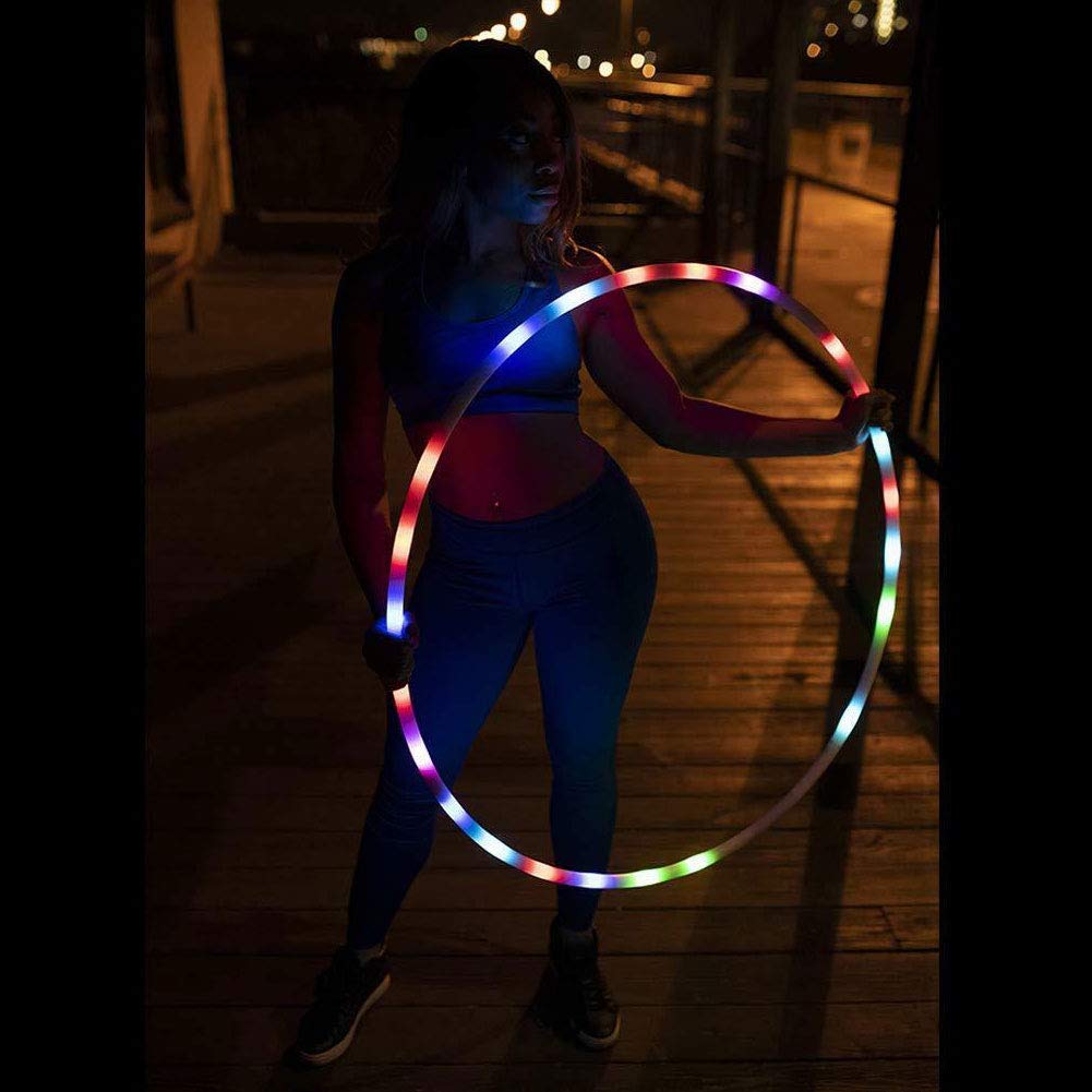 LED Hoops for Kids Adults - CRTEPST Light Up Glow Sport Rings Dance Toy for Sports Playing Exercise