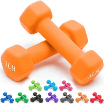 Portzon 10 Colors Options Compatible with Set of 2 Neoprene Dumbbell,1-16 LB, Anti-Slip, Anti-roll, Hex Shape