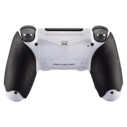 eXtremeRate Black Anti-Skid Sweat-Absorbent Controller Grips for ps4 Controller, Professional Textured Soft Rubber Handle Grips for ps4 Slim Pro Controller - Improve The Grip and Comfort