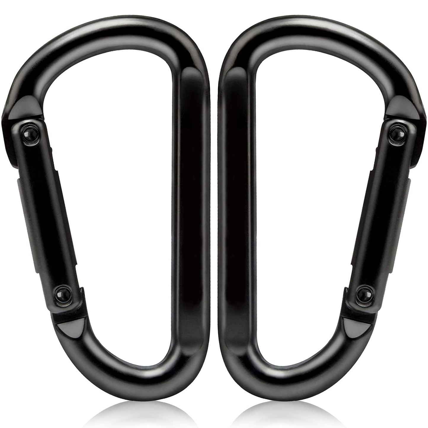 EZYA Carabiner Clip, 860lbs, 3" Iron Heavy Duty Carabiner, D Shape Hook - Hammocks, Camping, Hiking Accessories, Keychains, Caribiniers for Dog Leash, Yoga Swing, Gym etc, Black