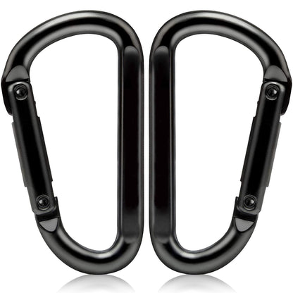 EZYA Carabiner Clip, 860lbs, 3" Iron Heavy Duty Carabiner, D Shape Hook - Hammocks, Camping, Hiking Accessories, Keychains, Caribiniers for Dog Leash, Yoga Swing, Gym etc, Black