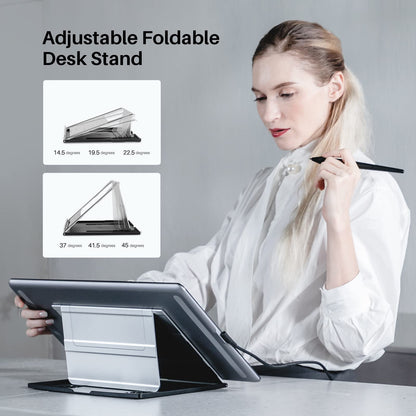 HUION KAMVAS Pro 16 Drawing Tablet with Screen, 15.6 inch Pen Display Anti-Glare Glass 6 Shortcut Keys Adjustable Stand, Graphics Tablet for Drawing, Writing, Design, Work with Windows, Mac and Linux