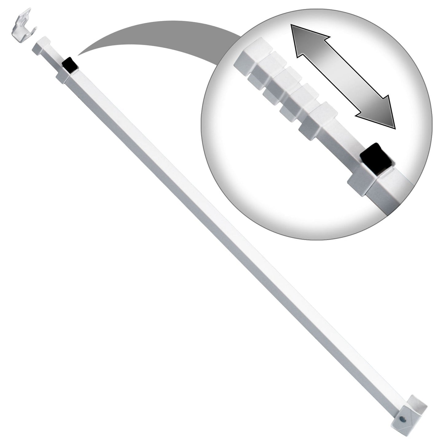 Ideal Security SK110 Patio Door Security Bar with Child-Proof Lock, Adjustable 25-48 inches for Ventilation, White