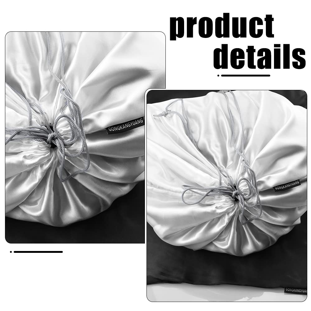 6 Pack Silk Dust Cover Bags for Handbags, Purses, Shoes & Boots - Dustproof Drawstring Bags - Travel Storage Pouches (White, 23.6 19.6 in)