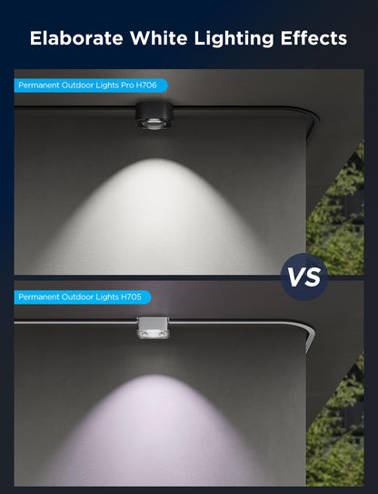 Govee Permanent Outdoor Lights Pro, 200ft with 120 RGBIC LED Lights for Daily and Accent Lighting, 75 Scene Modes for Outdoor Decor, IP67 Waterproof, Works with Alexa, Google Assistant, Matter, Black