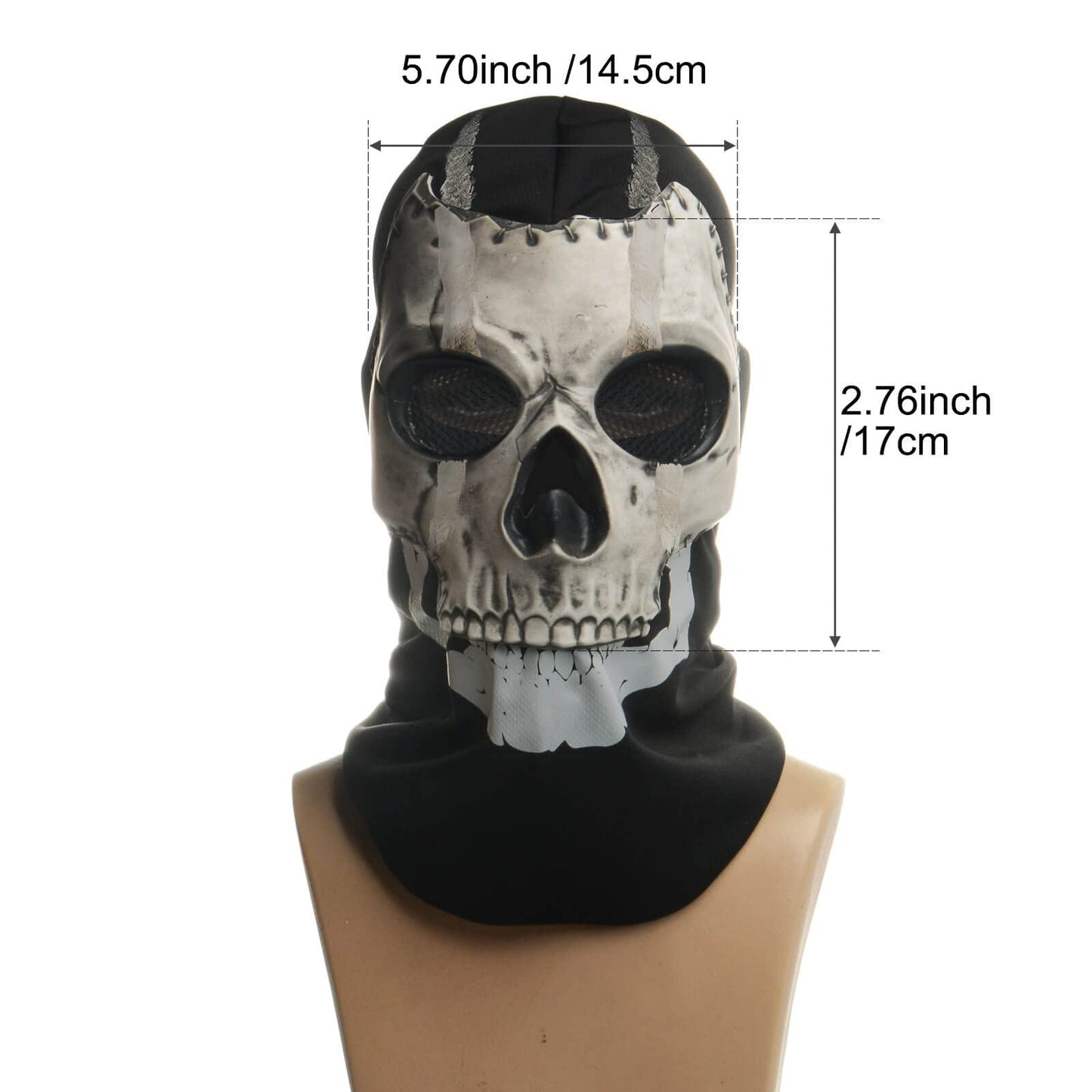 CrosCentury Ghost Mask Call of Duty Full Skull MW2 War Game Cosplay Skeleton Mask for Kid Adults Halloween Costume Masks
