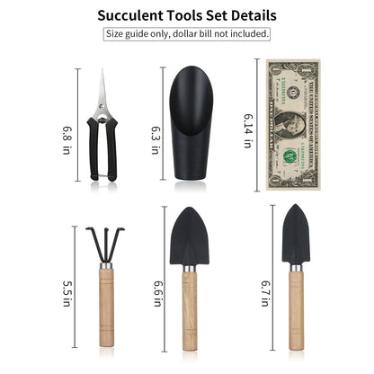 5Pcs Succulent Tools,Mini Garden Tools,Pruning Scissors as Plant Accessories, Gardending Hand Tools Kit for Seedling Soil,Caring Succulent,Houseplent,Bonsi,Gifts for Woman and Man