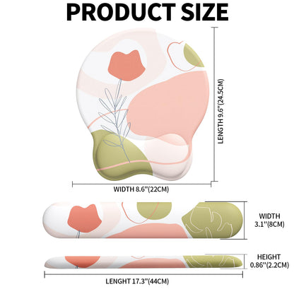 eulps Mouse Pad Wrist Support, Ergonomic Memory Foam Keyboard Wrist Pad & Gel Wrist Rest Set for Computer Keyboard for Easy Typing & Pain Relief for Office & Home (Rose Set)