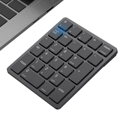 havit Bluetooth Number Pad Wireless Numeric Keypad Numpad 26 Keys Portable Mini Financial Accounting Rechargeable Numeric Pad for Windows Laptop Desktop, PC, Notebook (Black)