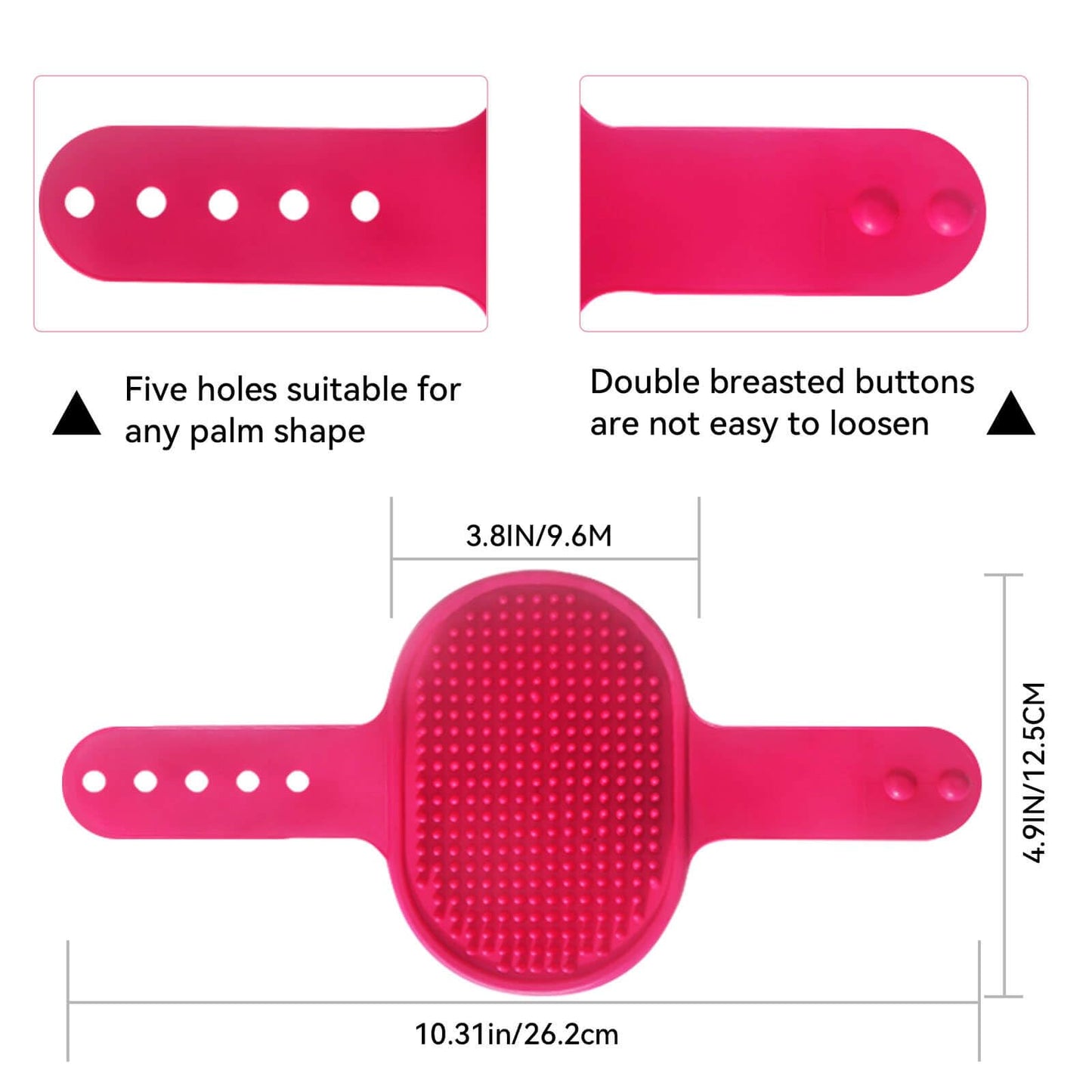 DSOE Dog Grooming Brush，Pet Shampoo Massage Bath Brush Comb with Adjustable Loop Handle for Grooming Short and Long Hair Cats and Dogs, 2pcs(Tapered brush head, Blue+Green)