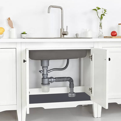 Kitchen Shelf Liner Drawer Liners, Non-Adhesive Refrigerator Liners Waterproof Fridge Mats with Strong Durable Kitchen Cabinets Mat for Drawers, Shelves, Pantry Black