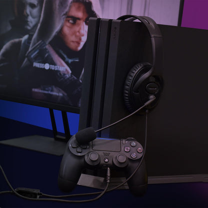 Joso Wired One Ear Headset with Mic, Single Ear Headset for PS5, PS4, Xbox, Switch, PC, iPad, Mac & Tablet with 3.5mm - Chat Headphone, Office Business, Coach, Gaming, Remote Work