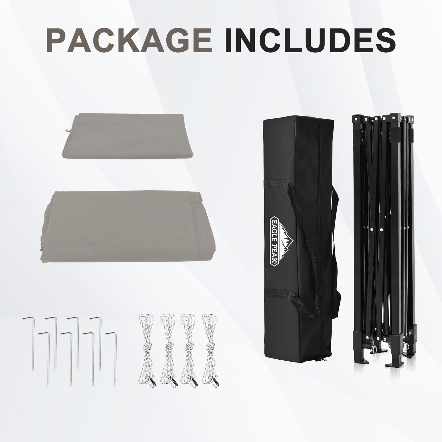 EAGLE PEAK Flex Ultra Compact 5x5 Pop-up Canopy, Sun Shelter, Changing Room, Portable Privacy Canopy Cabana for Pool, Fashion Photoshoots, or Camping, Gray