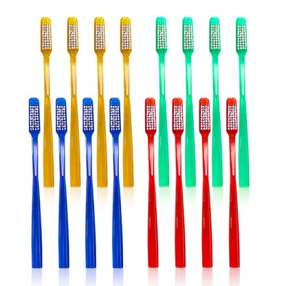 DR.PERFECT Adult Smoker's Toothbrush Super Hard & Firm Bristles Pack of 12