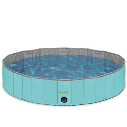 Kundu Round (47" Diameter x 12" Deep) Heavy Duty PVC Pets and Kids Outdoor Pool/Bathing Tub - Portable & Foldable - Large