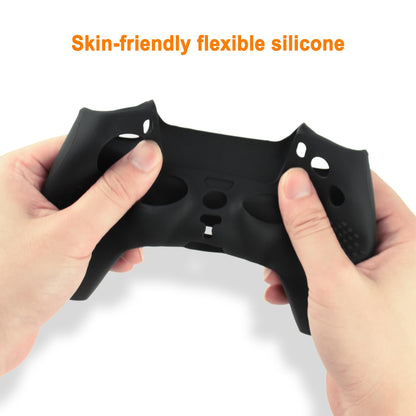 iCarp PS5 Controller Skin, Anti-Slip Soft Silicone Protective Cover Case for PlayStation 5 DualSense Wireless Controller, 1Pack with 4 Thumb Grip Caps and L2R2 Trigger Extenders (Black)