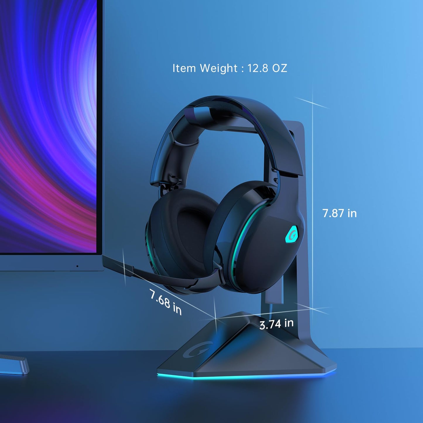 Gtheos 2.4GHz Wireless Gaming Headphones for PS5, PS4 Fortnite & Call of Duty/FPS Gamers, PC, Nintendo Switch, Bluetooth 5.3 Gaming Headset with Noise Canceling Mic, Stereo Sound, 40+Hr Battery -Black