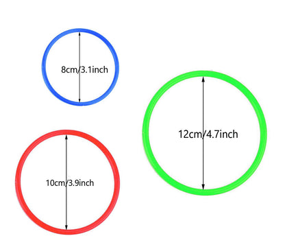 HRLORKC 24Pcs Plastic Ring Toss Game Set Rings for Ring Toss for Kids Outdoor Games Plastic Carnival Rings Carnival Games for Carnival Party and Parent-Child Games…