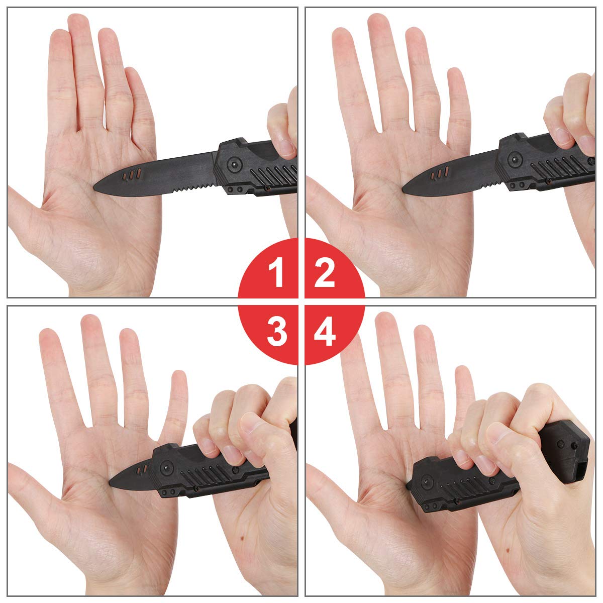 JOLLYSTYLE 6PCS Fake Knife - Halloween Prop Plastic Trick Disappear Fake Plastic