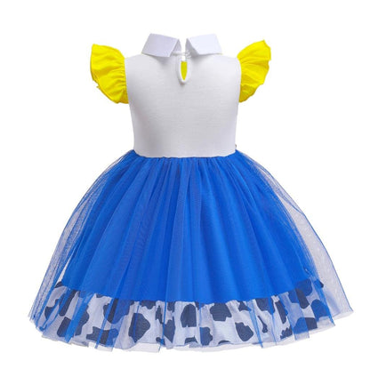 Dressy Daisy Cowgirl Tulle Dress for Baby Girls Halloween Fancy Party Costume Summer Outfits Size 12-24 Months Blue, Style 25