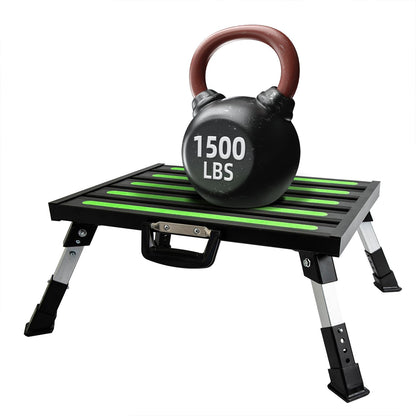 GarfatolRv 19”×14.5” Foldable Large RV Steps with Glow in The Dark Tapes Adjustable RV Step Aluminum RV Step Supports Up to 1500 lbs