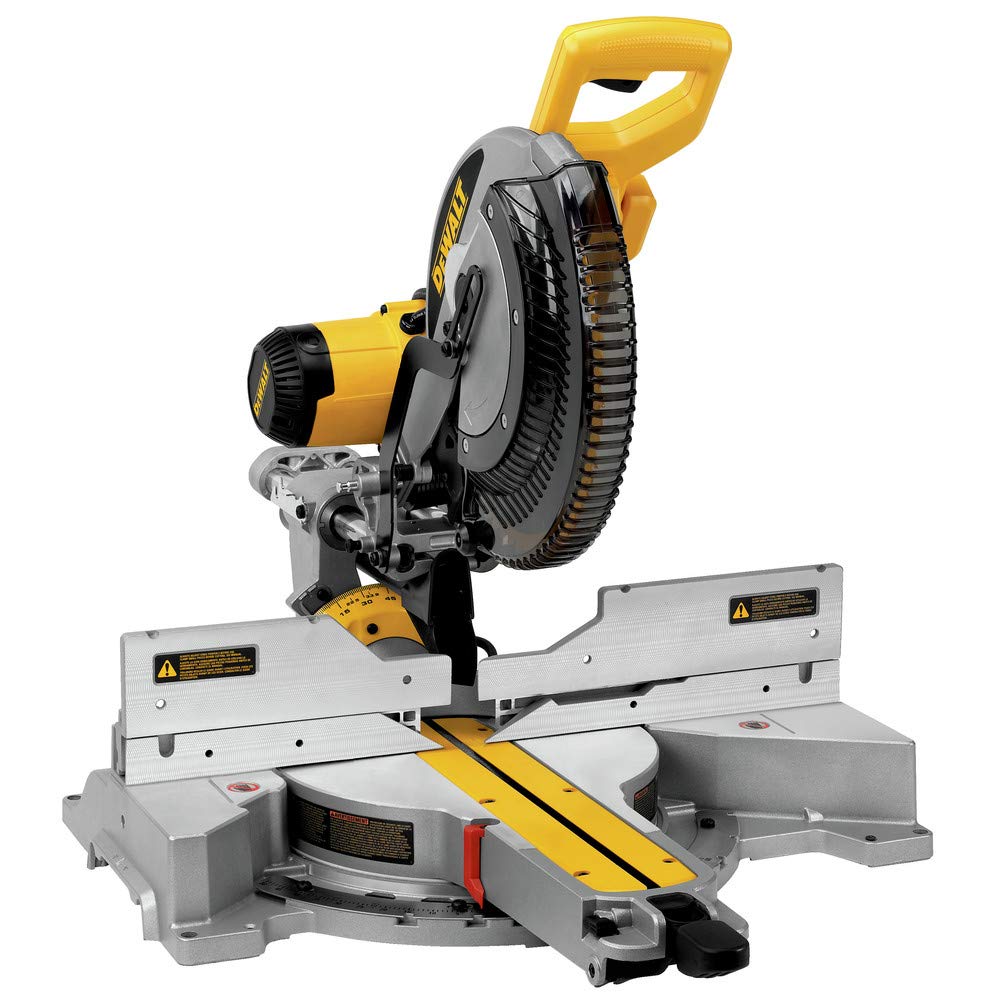 DEWALT Miter Saw, 12 Inch Double Bevel Sliding Compound Miter Saw, Blade Wrench and Material Clamp, Increased Crosscut Capacity, Powerful 3800 RPM Motor, Corded (DWS779)